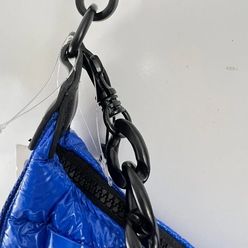 BCBGeneration‎ Blue Quilted Puffer Hobo Bag 2 in 1 Chain Strap Shoulder Bag